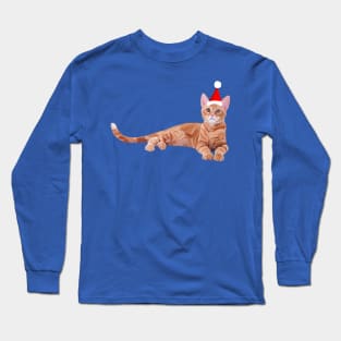 Christmas Orange Ginger Kitten Long Sleeve T-Shirt